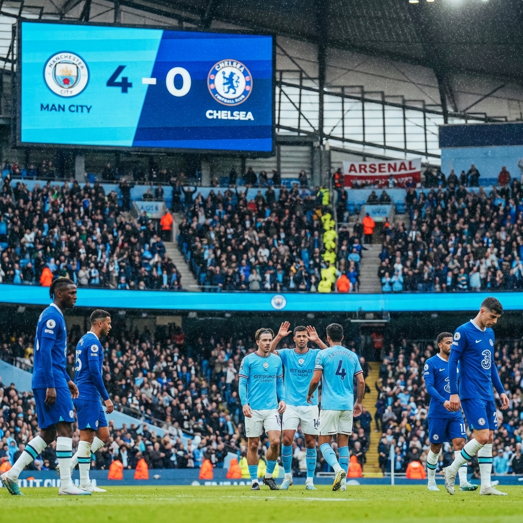 Манчестер Сити громит Челси и готовится к титульной битве с Арсеналом
