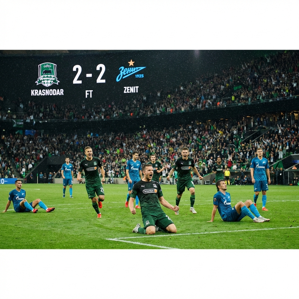 Непредсказуемая ничья: «Краснодар» спасся в матче с «Зенитом»