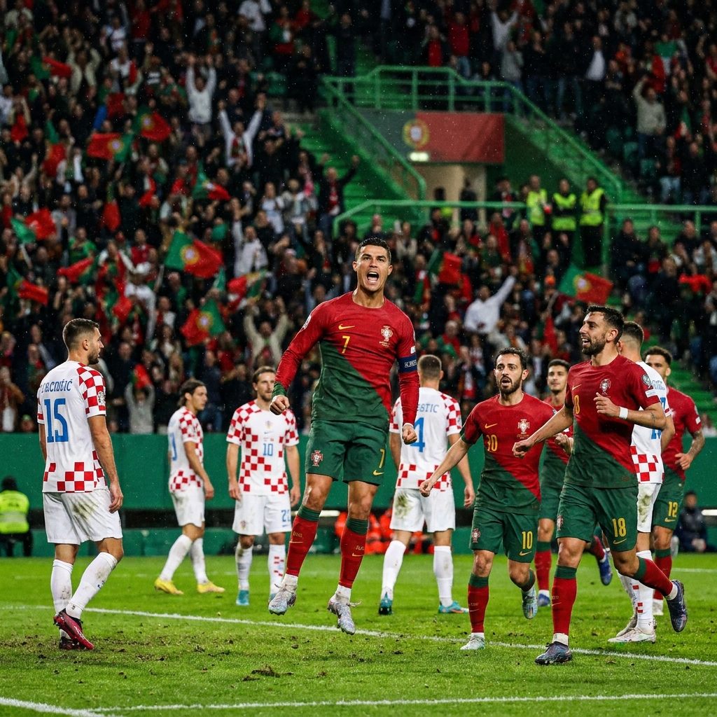 Португалия вырывает победу у Хорватии с первым голом Роналду!